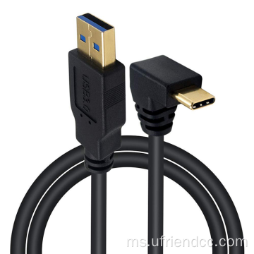 USB3.0 Jenis-Lelaki ke USB3.1 Kabel Pengecas Type-C